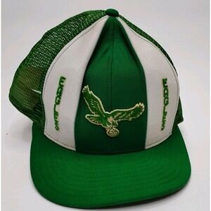 Philadelphia Eagles AJD Lucky Stripes Trucker Hat Snapback Kelly Green Large